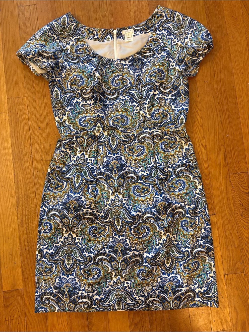 J. Crew Blue Paisley Print Sheath Dress
